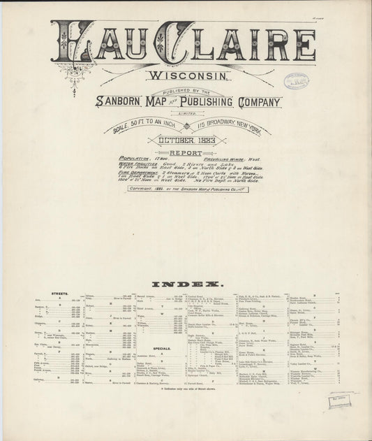 Eau Claire, Eau Claire County, Wisconsin (1883) – Sanborn Fire Insurance Map – Map View