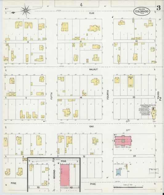Sanborn Fire Insurance Map from Colorado, Mitchell County, Texas (1902), Sheet #0003 - Historic Sanborn Fire Insurance Map Print, vintage old map wall art, antique decor, genealogy gift, Texas Texas map