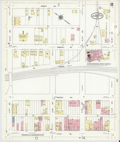 Sanborn Fire Insurance Map from Jeannette, Westmoreland County, Pennsylvania (1910), Sheet #0008 - Complete Map Set gallery image, historic Sanborn map, vintage wall art, Pennsylvania Pennsylvania