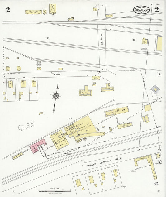 Sanborn Fire Insurance Map from Sugarland, Fort Bend County, Texas (1926), Sheet #0002 - Historic Sanborn Fire Insurance Map Print, vintage old map wall art, antique decor, genealogy gift, Texas Texas map
