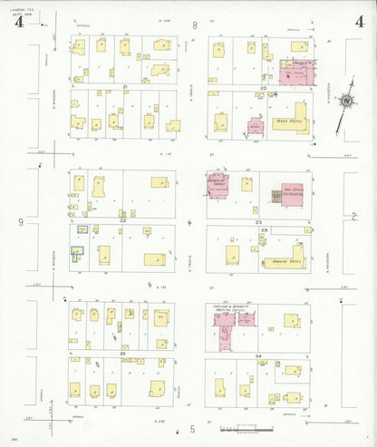 Sanborn Fire Insurance Map from Lamesa, Dawson County, Texas (1939), Sheet #0004 - Historic Sanborn Fire Insurance Map Print, vintage old map wall art, antique decor, genealogy gift, Texas Texas map