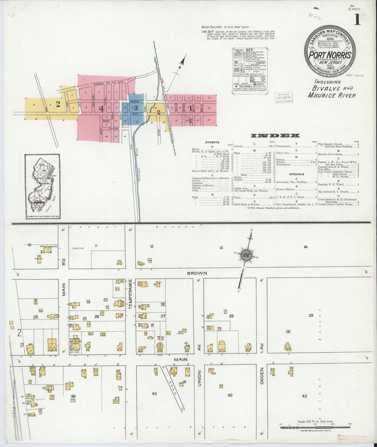 Sanborn Fire Insurance Map from Port Norris, Cumberland County, New Jersey. (1920) – Historic Sanborn Fire Insurance Map Print