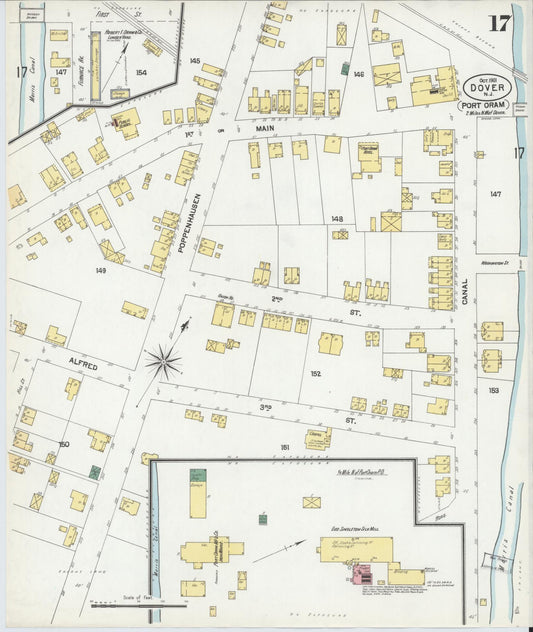 Sanborn Fire Insurance Map from Dover, Morris County, New Jersey (1900), Sheet #0017 - Historic Sanborn Fire Insurance Map Print, vintage old map wall art, antique decor, genealogy gift, New Jersey New Jersey map