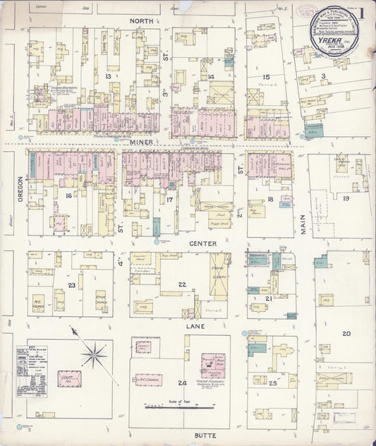 Sanborn Fire Insurance Map from Yreka, Siskiyou County, California. (1888) – Historic Sanborn Fire Insurance Map Print