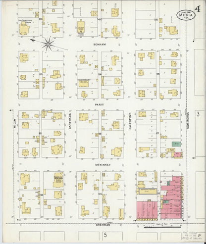 Sanborn Fire Insurance Map from Mexia, Limestone County, Texas (1906), Sheet #0004 - Complete Map Set gallery image, historic Sanborn map, vintage wall art, Texas Texas