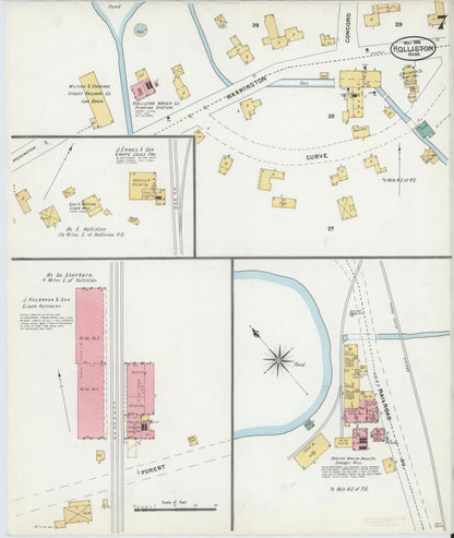 Sanborn Fire Insurance Map from Holliston, Middlesex County, Massachusetts (1906), Sheet #0007 - Complete Map Set gallery image, historic Sanborn map, vintage wall art, Massachusetts Massachusetts