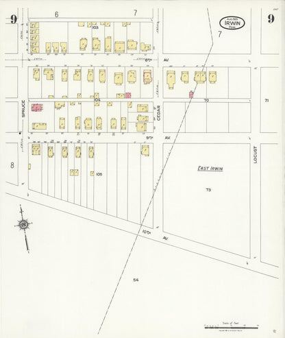 Sanborn Fire Insurance Map from Irwin, Westmoreland County, Pennsylvania (1925), Sheet #0009 - Complete Map Set gallery image, historic Sanborn map, vintage wall art, Pennsylvania Pennsylvania
