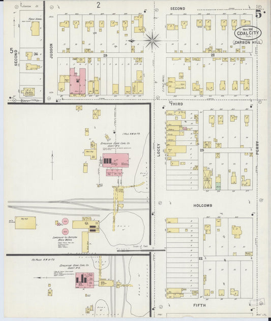 Sanborn Fire Insurance Map from Coal City, Grundy County, Illinois (1898), Sheet #0005 - Historic Sanborn Fire Insurance Map Print, vintage old map wall art, antique decor, genealogy gift, Illinois Illinois map