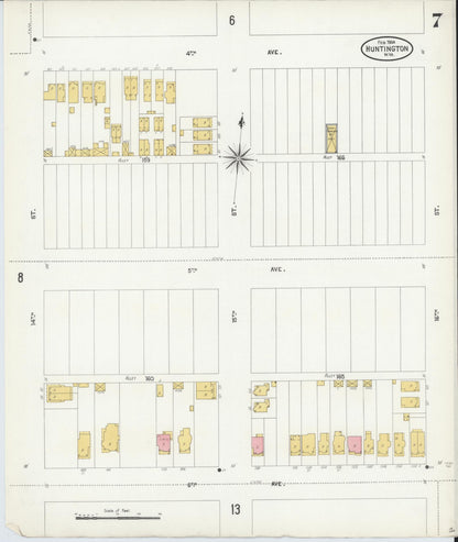 Sanborn Fire Insurance Map from Huntington, Cabell County, West Virginia (1904), Sheet #0007 - Complete Map Set gallery image, historic Sanborn map, vintage wall art, West Virginia West Virginia