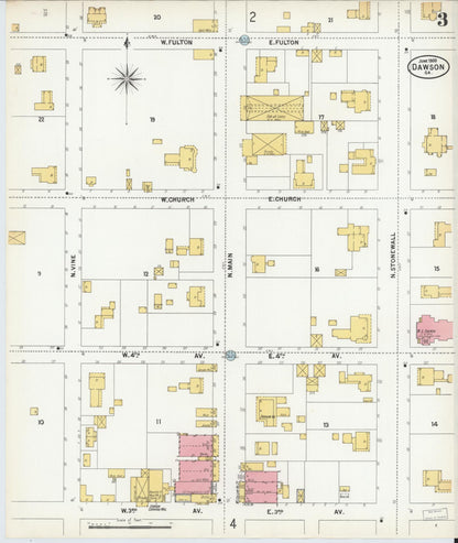 Sanborn Fire Insurance Map from Dawson, Terrell County, Georgia (1900), Sheet #0003 - Complete Map Set gallery image, historic Sanborn map, vintage wall art, Georgia Georgia