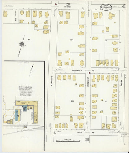Sanborn Fire Insurance Map from Herkimer, Herkimer County, New York (1911), Sheet #0004 - Complete Map Set gallery image, historic Sanborn map, vintage wall art, New York New York