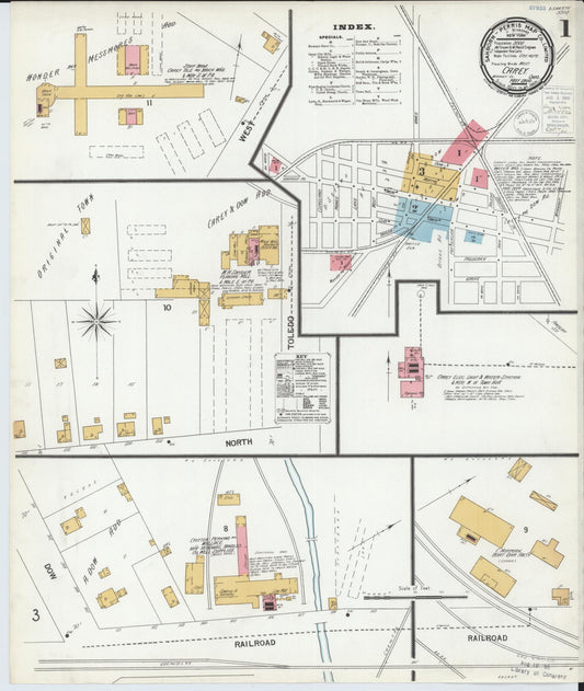 Sanborn Fire Insurance Map from Carey, Wyandot County, Ohio (1900), Sheet #0001 - Historic Sanborn Fire Insurance Map Print, vintage old map wall art, antique decor, genealogy gift, Ohio Ohio map