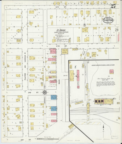Sanborn Fire Insurance Map from Canton, Fulton County, Illinois (1917), Sheet #0027 - Complete Map Set gallery image, historic Sanborn map, vintage wall art, Illinois Illinois