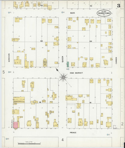 Sanborn Fire Insurance Map from Georgetown, Georgetown County, South Carolina (1899), Sheet #0003 - Complete Map Set gallery image, historic Sanborn map, vintage wall art, South Carolina South Carolina