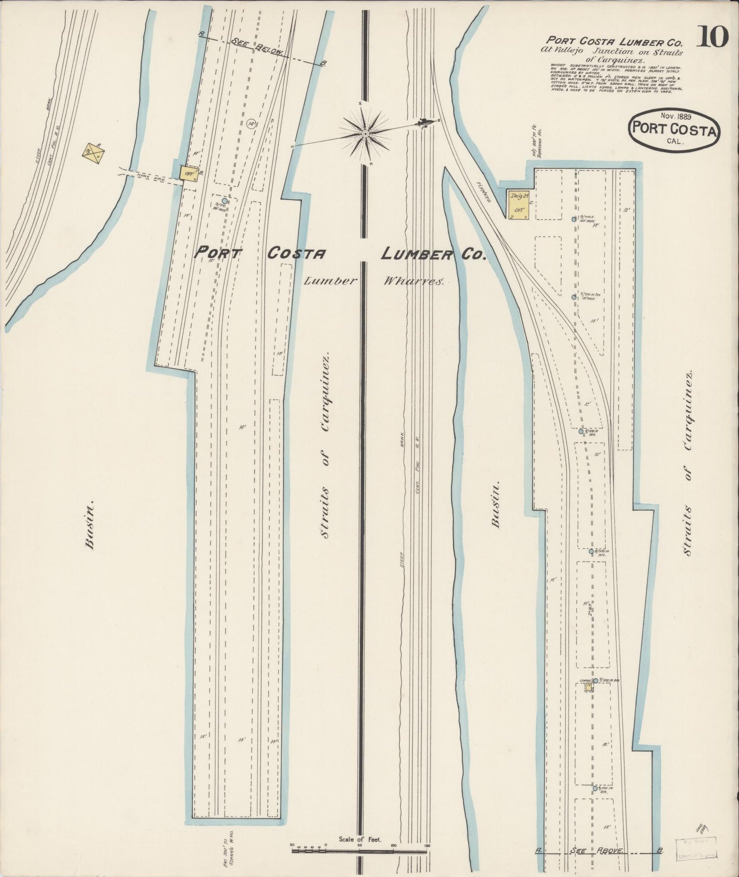 Sanborn Fire Insurance Map from Port Costa, Contra Costa County, California (1889), Sheet #0010 - Complete Map Set gallery image, historic Sanborn map, vintage wall art, California California