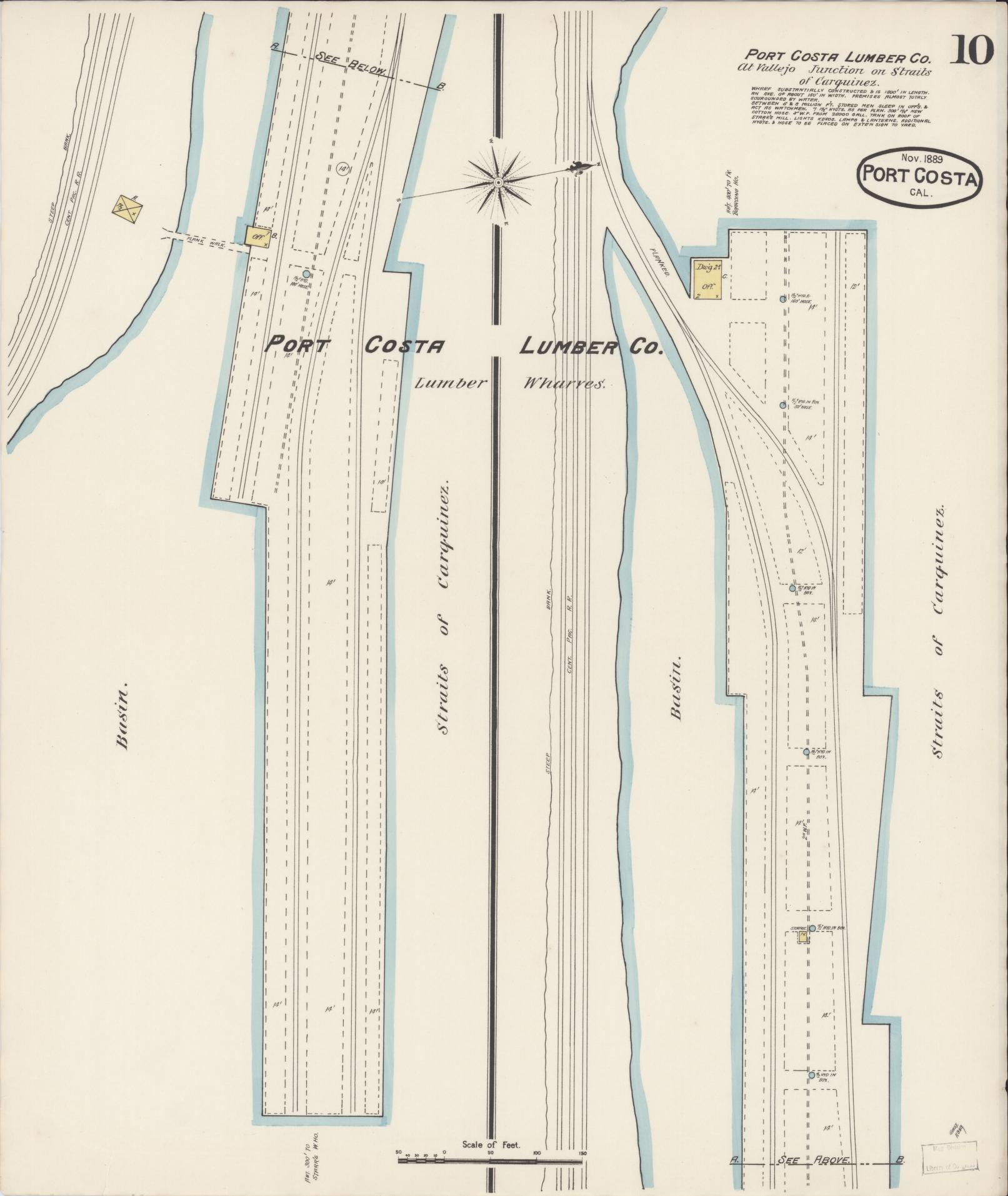 Sanborn Fire Insurance Map from Port Costa, Contra Costa County, California (1889), Sheet #0010 - Complete Map Set gallery image, historic Sanborn map, vintage wall art, California California