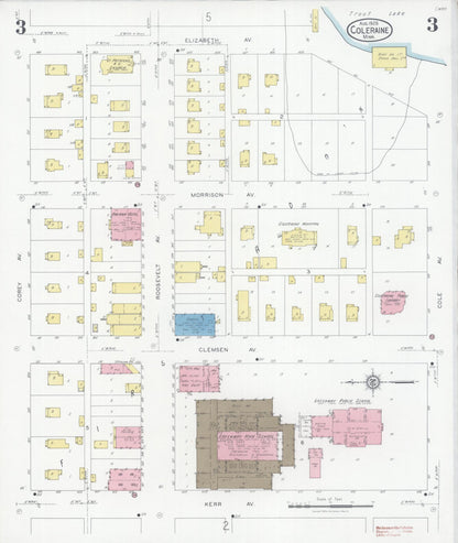 Sanborn Fire Insurance Map from Coleraine, Itasca County, Minnesota (1928), Sheet #0003 - Complete Map Set gallery image, historic Sanborn map, vintage wall art, Minnesota Minnesota