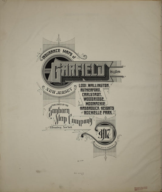 Sanborn Fire Insurance Map from Garfield, Bergen County, New Jersey. (1917) – Historic Sanborn Fire Insurance Map Print