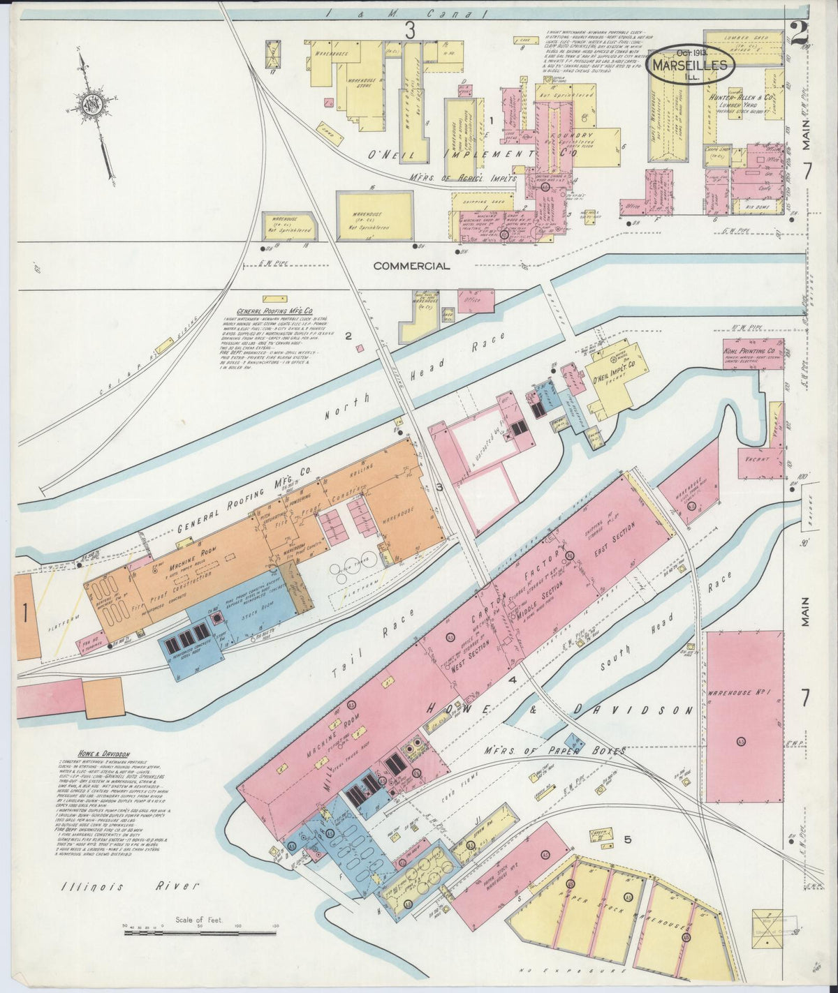 Sanborn Fire Insurance Map from Marseilles, La Salle County, Illinois (1913), Sheet #0002 - Complete Map Set gallery image, historic Sanborn map, vintage wall art, Illinois Illinois