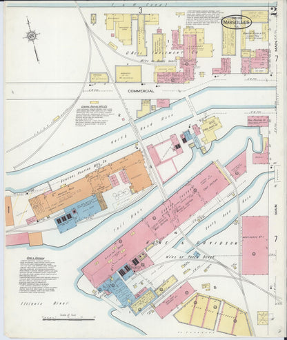 Sanborn Fire Insurance Map from Marseilles, La Salle County, Illinois (1913), Sheet #0002 - Complete Map Set gallery image, historic Sanborn map, vintage wall art, Illinois Illinois