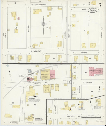Sanborn Fire Insurance Map from Cairo, Grady County, Georgia (1912), Sheet #0007 - Complete Map Set gallery image, historic Sanborn map, vintage wall art, Georgia Georgia