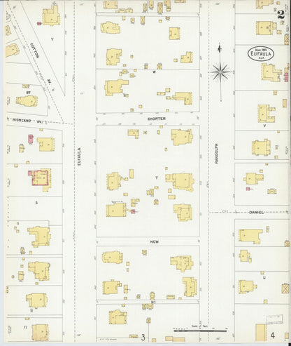 Sanborn Fire Insurance Map from Eufaula, Barbour County, Alabama (1903), Sheet #0002 - Complete Map Set gallery image, historic Sanborn map, vintage wall art, Alabama Alabama