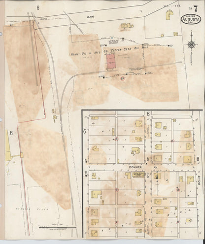 Sanborn Fire Insurance Map from Augusta, Woodruff County, Arkansas (1941), Sheet #0007 - Complete Map Set gallery image, historic Sanborn map, vintage wall art, Arkansas Arkansas