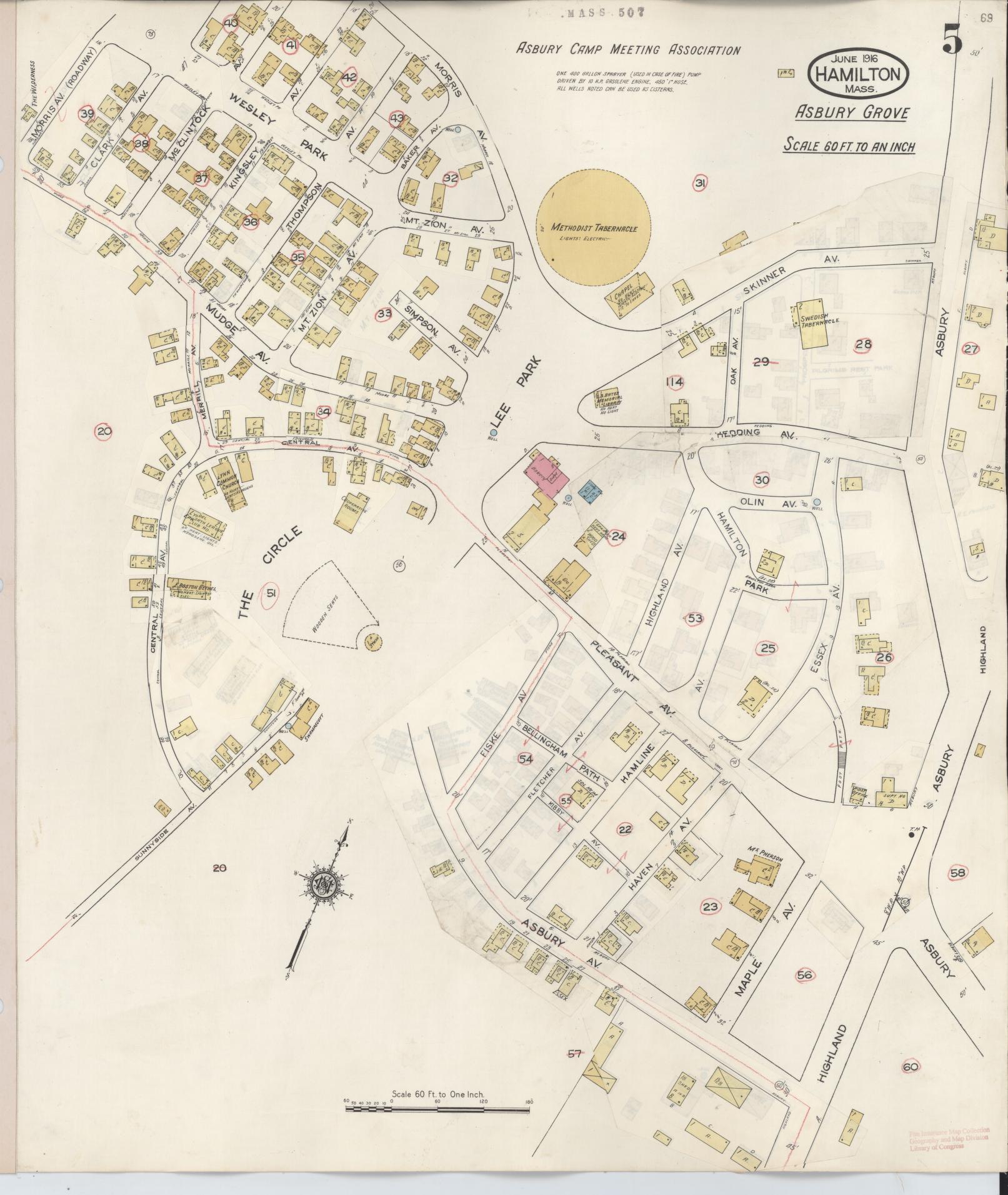 Sanborn Fire Insurance Map from Hamilton, Essex County, Massachusetts (1940), Sheet #0005 - Complete Map Set gallery image, historic Sanborn map, vintage wall art, Massachusetts Massachusetts