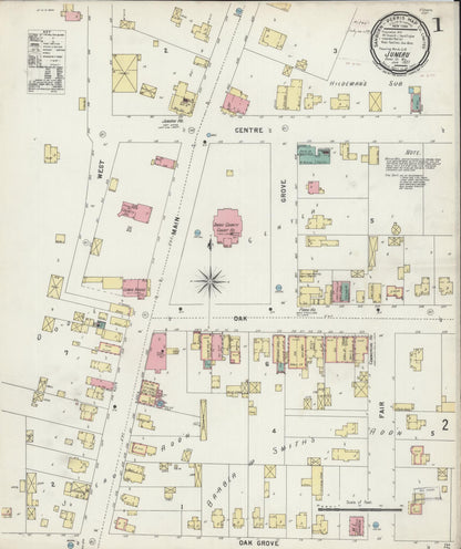 Sanborn Fire Insurance Map from Juneau, Dodge County, Wisconsin (1897), Sheet #0001 - Complete Map Set gallery image, historic Sanborn map, vintage wall art, Wisconsin Wisconsin