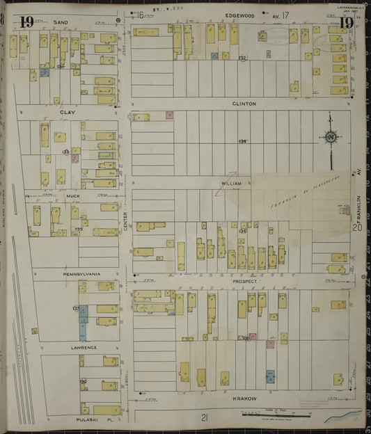 Sanborn Fire Insurance Map from Lackawanna, Erie County, New York (1950), Sheet #0019 - Historic Sanborn Fire Insurance Map Print, vintage old map wall art, antique decor, genealogy gift, New York New York map
