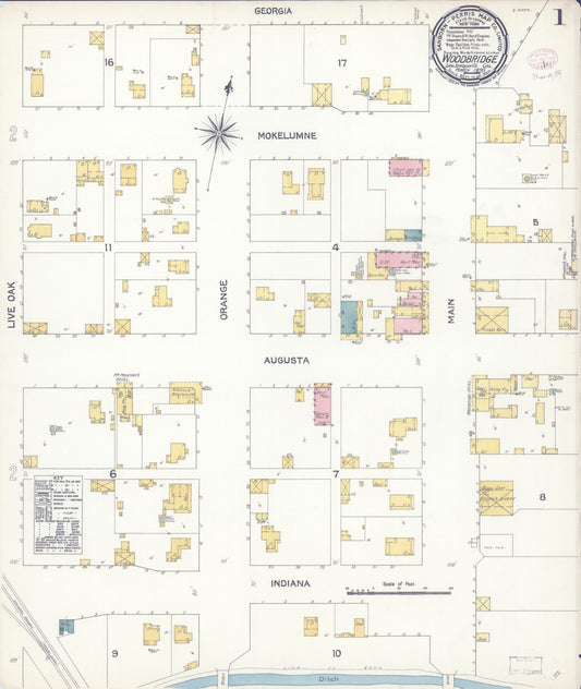 Sanborn Fire Insurance Map from Woodbridge, San Joaquin County, California. (1895) – Historic Sanborn Fire Insurance Map Print
