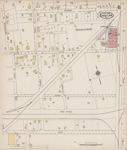 Sanborn Fire Insurance Map from Eagle Lake, Colorado County, Texas (1922), Sheet #0006 - Historic Sanborn Fire Insurance Map Print, vintage old map wall art, antique decor, genealogy gift, Texas Texas map