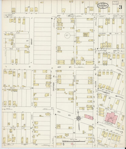 Sanborn Fire Insurance Map from Donora, Washington County, Pennsylvania (1914), Sheet #0003 - Complete Map Set gallery image, historic Sanborn map, vintage wall art, Pennsylvania Pennsylvania