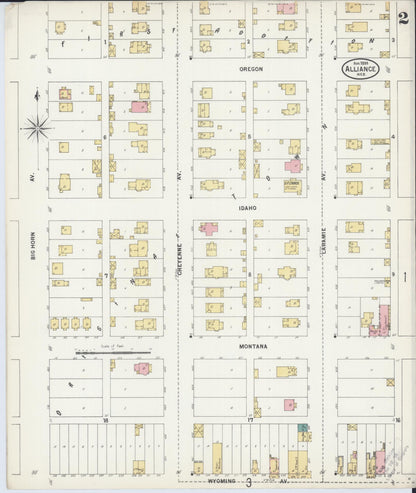 Sanborn Fire Insurance Map from Alliance, Box Butte County, Nebraska (1899), Sheet #0002 - Complete Map Set gallery image, historic Sanborn map, vintage wall art, Nebraska Nebraska