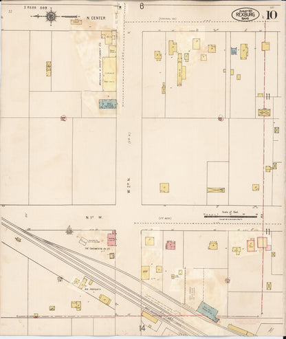 Sanborn Fire Insurance Map from Rexburg, Madison County, Idaho (1943), Sheet #0010 - Complete Map Set gallery image, historic Sanborn map, vintage wall art, Idaho Idaho
