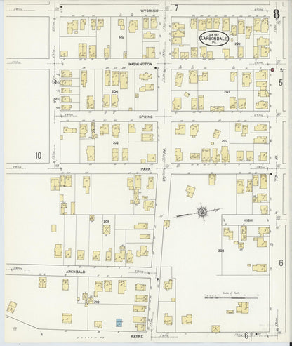 Sanborn Fire Insurance Map from Carbondale, Lackawanna County, Pennsylvania (1912), Sheet #0008 - Complete Map Set gallery image, historic Sanborn map, vintage wall art, Pennsylvania Pennsylvania