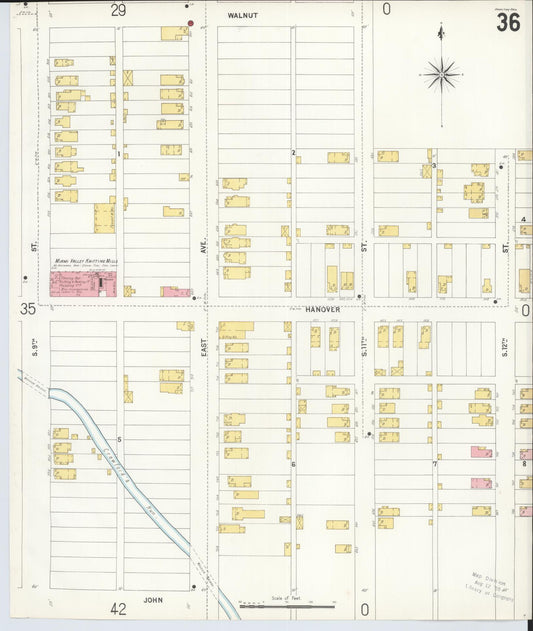 Sanborn Fire Insurance Map from Hamilton, Butler County, Ohio (1899), Sheet #0036 - Historic Sanborn Fire Insurance Map Print, vintage old map wall art, antique decor, genealogy gift, Ohio Ohio map