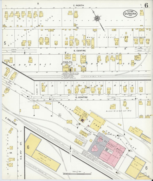Sanborn Fire Insurance Map from Dunkirk, Jay And Blackford Counties, Indiana (1909), Sheet #0006 - Historic Sanborn Fire Insurance Map Print, vintage old map wall art, antique decor, genealogy gift, Indiana Indiana map
