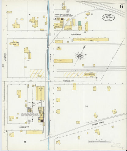 Sanborn Fire Insurance Map from La Grange, Fayette County, Texas (1906), Sheet #0006 - Complete Map Set gallery image, historic Sanborn map, vintage wall art, Texas Texas