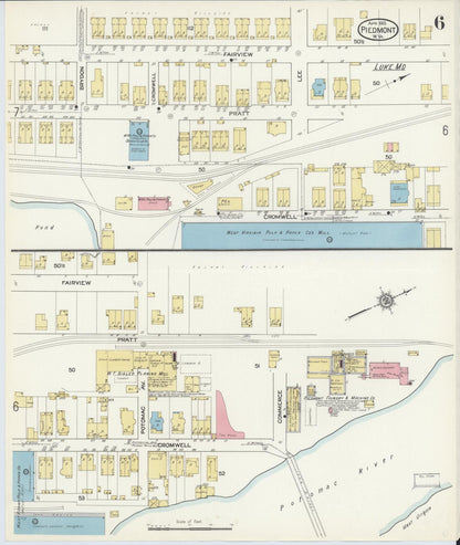 Sanborn Fire Insurance Map from Piedmont, Mineral County, West Virginia (1913), Sheet #0006 - Complete Map Set gallery image, historic Sanborn map, vintage wall art, West Virginia West Virginia