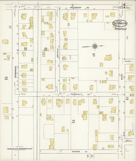 Sanborn Fire Insurance Map from South Kingstown, Washington County, Rhode Island (1921), Sheet #0007 - Historic Sanborn Fire Insurance Map Print, vintage old map wall art, antique decor, genealogy gift, Rhode Island Rhode Island map