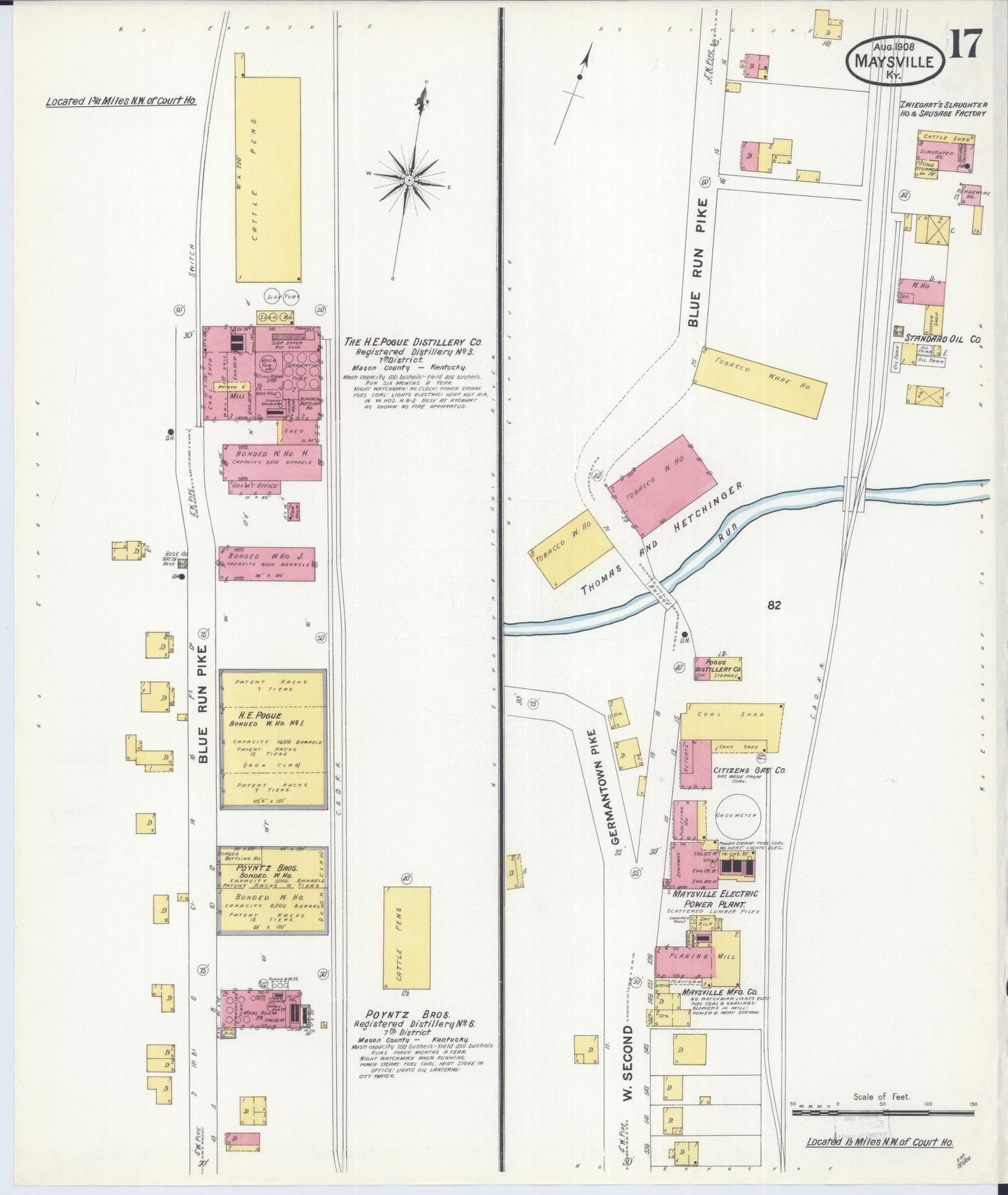 Sanborn Fire Insurance Map from Maysville, Mason County, Kentucky (1908), Sheet #0017 - Complete Map Set gallery image, historic Sanborn map, vintage wall art, Kentucky Kentucky