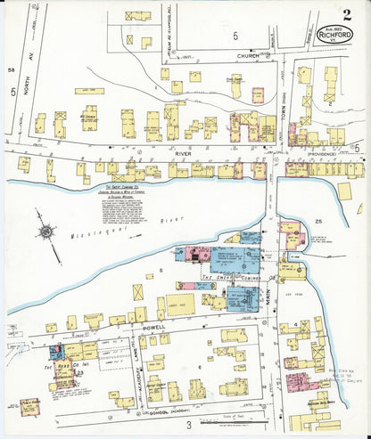 Sanborn Fire Insurance Map from Richford, Franklin County, Vermont (1920), Sheet #0002 - Complete Map Set gallery image, historic Sanborn map, vintage wall art, Vermont Vermont