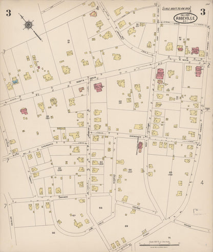 Sanborn Fire Insurance Map from Abbeville, Abbeville County, South Carolina (1922), Sheet #0003 - Complete Map Set gallery image, historic Sanborn map, vintage wall art, South Carolina South Carolina