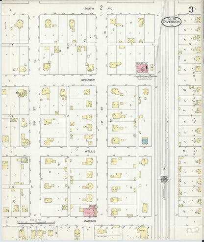 Sanborn Fire Insurance Map from Divernon, Sangamon County, Illinois (1914), Sheet #0003 - Complete Map Set gallery image, historic Sanborn map, vintage wall art, Illinois Illinois