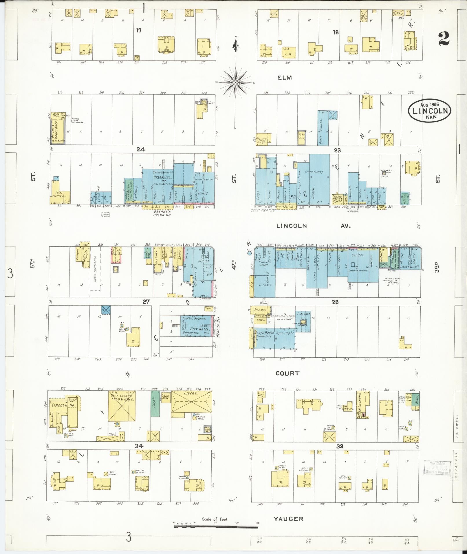 Sanborn Fire Insurance Map from Lincoln, Lincoln County, Kansas (1905), Sheet #0002 - Complete Map Set gallery image, historic Sanborn map, vintage wall art, Kansas Kansas