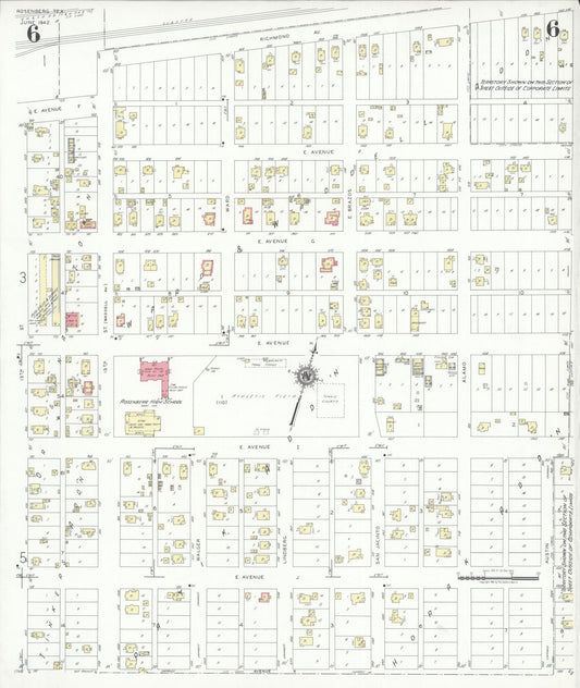 Sanborn Fire Insurance Map from Rosenberg, Fort Bend County, Texas (1942), Sheet #0006 - Historic Sanborn Fire Insurance Map Print, vintage old map wall art, antique decor, genealogy gift, Texas Texas map