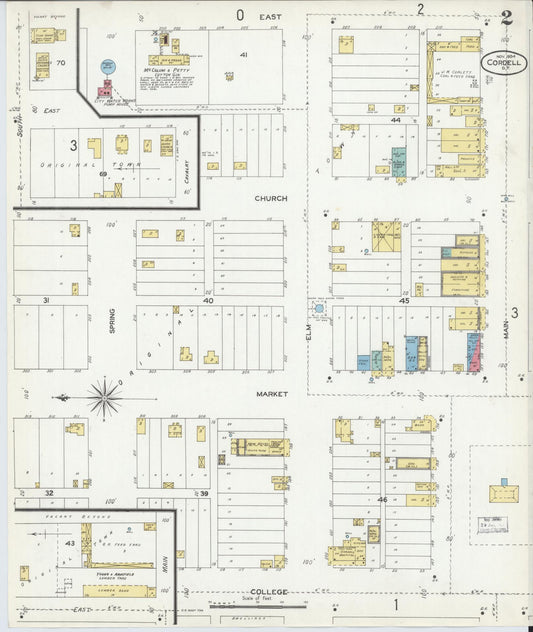 Sanborn Fire Insurance Map from Cordell, Washita County, Oklahoma (1904), Sheet #0002 - Historic Sanborn Fire Insurance Map Print, vintage old map wall art, antique decor, genealogy gift, Oklahoma Oklahoma map
