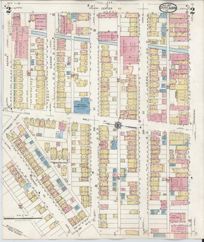 Sanborn Fire Insurance Map from Pitcairn, Allegheny County, Pennsylvania (1948), Sheet #0002 - Historic Sanborn Fire Insurance Map Print, vintage old map wall art, antique decor, genealogy gift, Pennsylvania Pennsylvania map