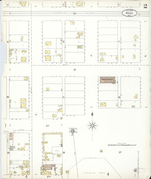Sanborn Fire Insurance Map from Naco, Cochise County, Arizona (1904), Sheet #0002 - Historic Sanborn Fire Insurance Map Print, vintage old map wall art, antique decor, genealogy gift, Arizona Arizona map
